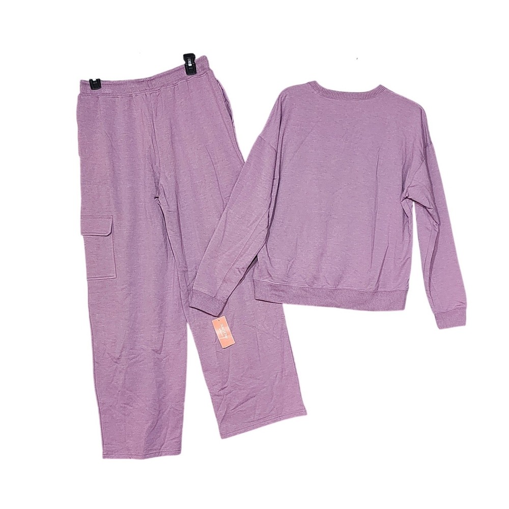 State of Day Intimates Loungewear Set Cargo Pants Sweatshirt Soft Cozy Medium - Picture 3 of 9